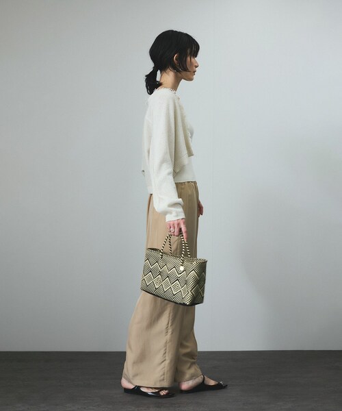 ADAM ET ROPE'（アダムエロペ）の「【Letra（レトラ）for SALON】PRAYA short XS/プラヤメル（かごバッグ・レディース・ブラック/ブラック系/オレンジ系・F）」の10枚目の写真