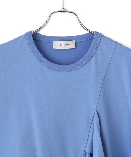 ADAM ET ROPE'(アダムエロペ)の「【サステナブル】リボンプルオーバー/接触冷感/UVカット/吸水速乾(Tシャツ/カットソー・レディース・ホワイト/ダークブラウン/サックス・F)」の15枚目の写真