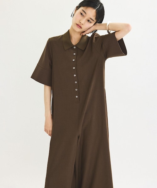 ADAM ET ROPE'（アダムエロペ）の「【WEB限定】・【定番】ポロシャツオールインワン（つなぎ/オールインワン・レディース・ブラック/ダークブラウン/ネイビー・36/38）」の19枚目の写真