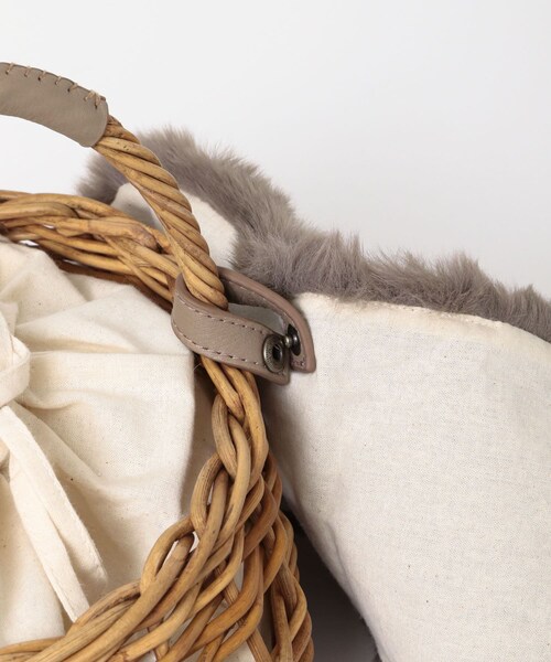 URBAN RESEARCH DOORS（アーバンリサーチドアーズ）の「ファー×アラログバッグ（かごバッグ・レディース・BEIGE/GRAY・one）」の12枚目の写真