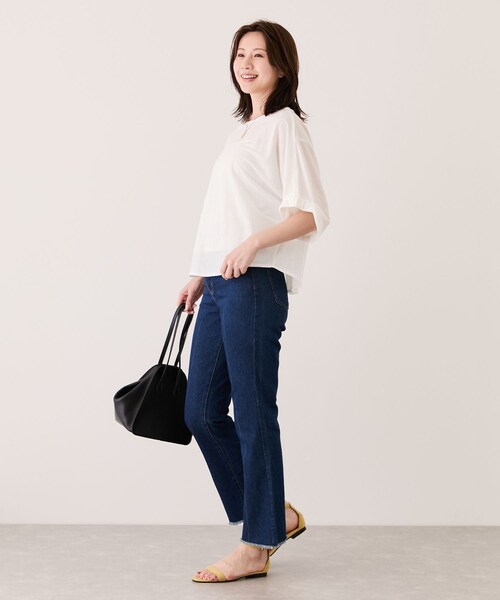 Jayro(ジャイロ)の「バックタックドルマンプルオーバー(Tシャツ/カットソー・レディース・ブラック/ホワイト系/ベージュ・M)」の17枚目の写真