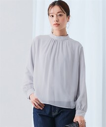 7days Life Styling | 【あったか裏地付】ハイネックギャザーブラウス<大きいサイズ有>(シャツ/ブラウス)