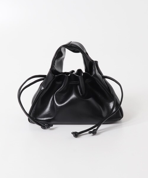 KBF（ケイビーエフ）の「巾着ワンハンドルミニBAG（ハンドバッグ・レディース・BLACK/BROWN・One）」の4枚目の写真