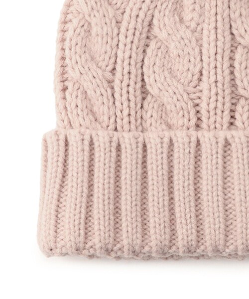 ROPE' PICNIC（ロペピクニック）の「ケーブルニットワッチ/リンクコーデ（ニットキャップ/ビーニー・レディース・スミクロ/キナリ/ピンク・F）」の10枚目の写真