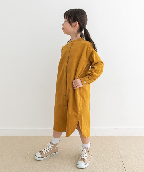URBAN RESEARCH DOORS（アーバンリサーチドアーズ）の「『親子リンク』『UR TECH』コーデュロイシャツワンピース(KIDS)（ワンピース・キッズ・GREIGE/GRAY/MUSTARD・105/120/135）」の3枚目の写真