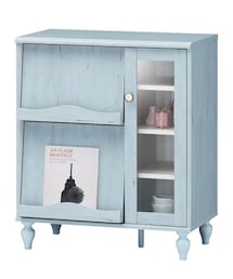 nissen | フレンチシャビー風フラップガラスキャビネット(家具)