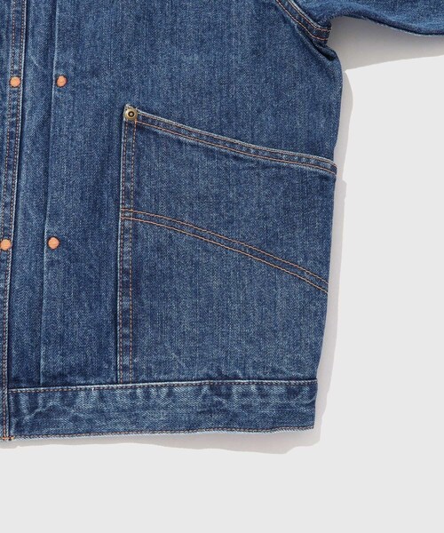 ADAM ET ROPE'(アダムエロペ)の「【KYOU/キョウ】ROEBUCK Type-50s Jacket by 66 Selvedge Denim(デニムジャケット・メンズ・ブラック/ブルー系・1/2/3)」の12枚目の写真