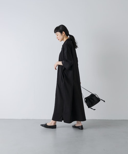 かぐれ（カグレ）の「『2サイズ展開』オープンカラーカットワンピース（ワンピース・レディース・BLACK・0/1）」の7枚目の写真