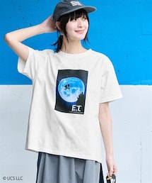SMILE LAND | ＜大きいサイズ＞【E.T】綿100％ゆるシルエットシネマプリントTシャツ(Tシャツ/カットソー)