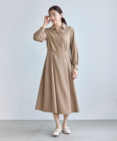 ROPE' PICNIC（ロペピクニック）の「リボンシャツワンピース（シャツワンピース・レディース・ベージュ/ネイビー・L/M/S）」の16枚目の写真