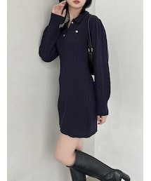 dazzlin | 【POLO BCS コラボ】ケーブルポロニットワンピース(ワンピース)