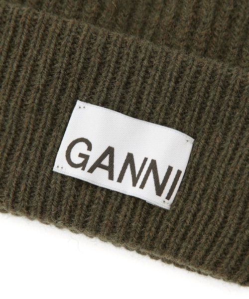 ADAM ET ROPE'(アダムエロペ)の「【公式サイト限定】【GANNI】Light Structured Rib Knit Beanie(ニットキャップ/ビーニー・レディース・カーキ・F)」の8枚目の写真