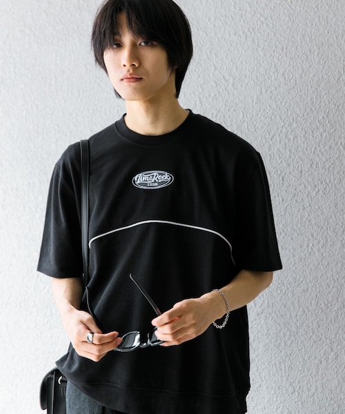 SENSE OF PLACE by URBAN RESEARCH(センスオブプレイスバイアーバンリサーチ)の「ブロックドデザインTシャツ(5分袖)(Tシャツ/カットソー・メンズ・BLK×WHT/GRN×ORG/BLU×YEL・M/L)」の6枚目の写真