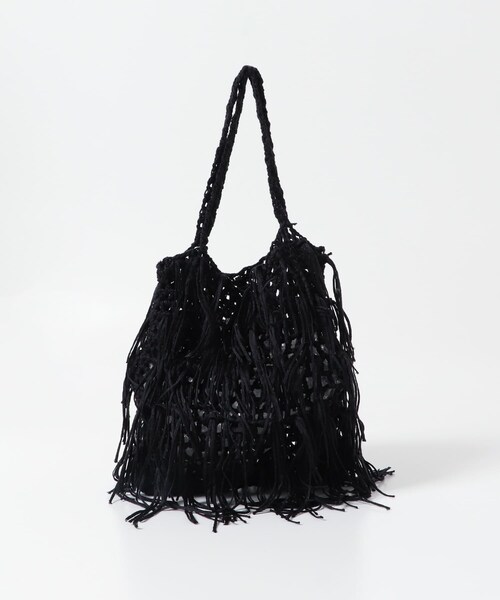 KBF（ケイビーエフ）の「フリンジニットBAG（ハンドバッグ・レディース・GREEN/BEIGE/BLACK・one）」の8枚目の写真
