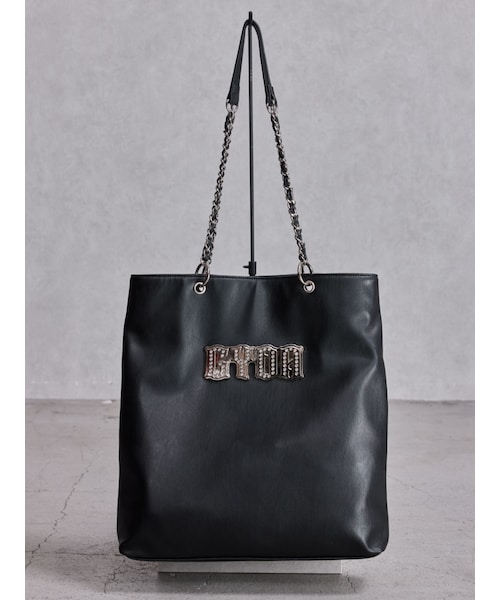 GYDA(ジェイダ)の「GYDAbijouプレートチェーントートBAG(トートバッグ・レディース・ブラック/ミックス/シルバー・F)」の1枚目の写真