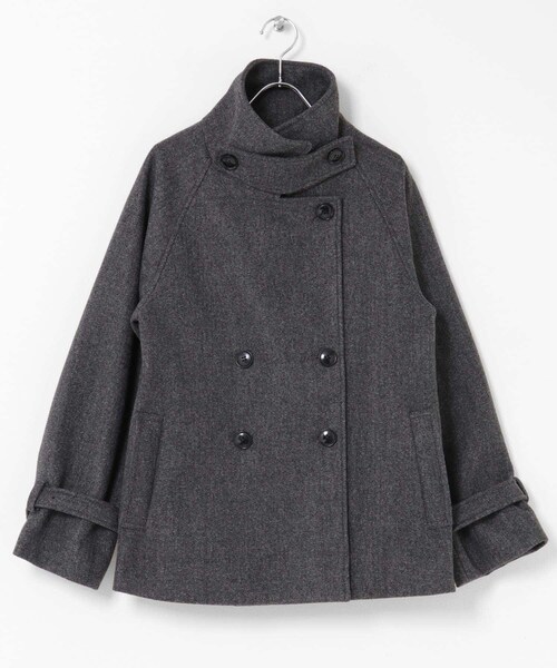 URBAN RESEARCH Sonny Label（アーバンリサーチサニーレーベル）の「メルトンジャージースタンドカラーコート（テーラードジャケット・レディース・チャコール/グレー/ベージュ・FREE）」の15枚目の写真