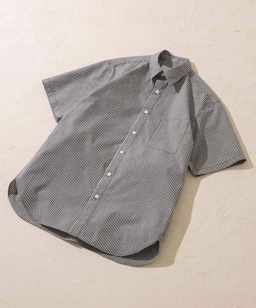 URBAN RESEARCH ROSSO（アーバンリサーチロッソ）の「『防シワ/防臭』『XLサイズあり』ハイパフォーマンスブロード半袖シャツ（シャツ/ブラウス・メンズ・SAX/WHITE/NAVY/KHAKI/BLK CHECK/BLK STRIPE・S/M/L/XL）」の6枚目の写真