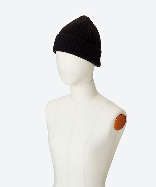 ADAM ET ROPE'（アダムエロペ）の「【J'aDoRe限定】【KIJIMA TAKAYUKI(キジマ タカユキ)】CASHMERE WATCH CAP (WOMENS)（キャップ・レディース・ブラック/チャコール/キミドリ・F）」の5枚目の写真