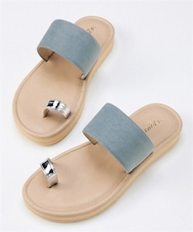 nissen | 【ゆったり幅広】曲がるクッションソールフラットサンダル(ワイズ4E)(サンダル)