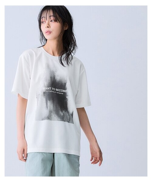 nissen（ニッセン）の「＜大きいサイズ＞アクティブメッシュプリントTシャツ（吸汗速乾・UVカット）（スポーツグッズ・メンズ・オフホワイト/黒/グレー・S/M/L/LL/3L/4L/5L/6L）」の5枚目の写真