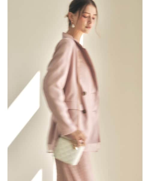 RESEXXY（リゼクシー）の「シアーレイヤードジャケット（テーラードジャケット・レディース・ピンク/ブルー/ベージュ・F）」の2枚目の写真