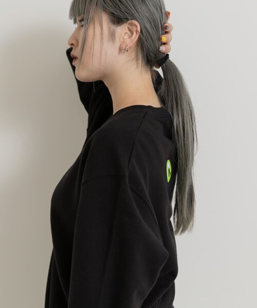 THE GOODLAND MARKET（ザグッドランドマーケット）の「77circa　cats eye print sweat（スウェット・レディース・white1/black1・L/XL）」の19枚目の写真