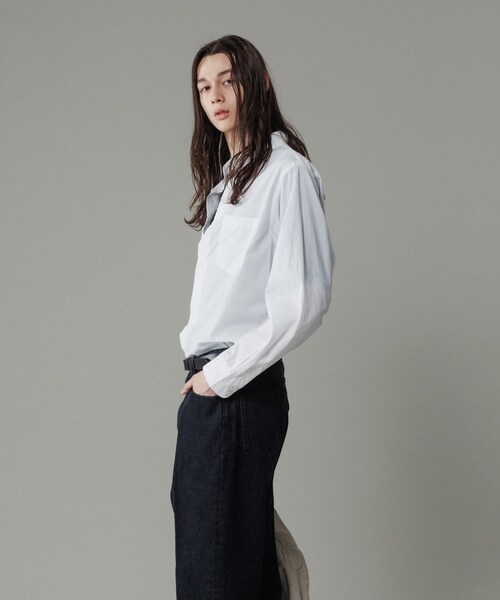 ADAM ET ROPE'（アダムエロペ）の「【Sea Island Cotton】レギュラーカラーシャツ（シャツ/ブラウス・メンズ・ホワイト/ネイビー/ネイビー系/サックス・L/M）」の8枚目の写真