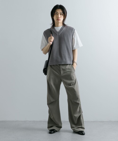 SENSE OF PLACE by URBAN RESEARCH(センスオブプレイスバイアーバンリサーチ)の「アゼアミクロップドニットベスト(ベスト・メンズ・BLACK/GRAY・M/L)」の20枚目の写真