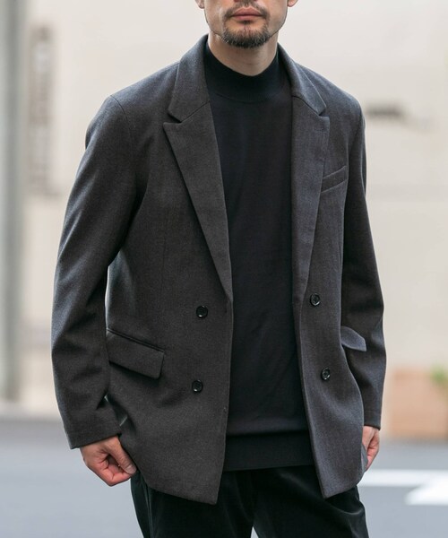 URBAN RESEARCH ROSSO（アーバンリサーチロッソ）の「クラシックダブルジャケット（テーラードジャケット・メンズ・ヘリンボーン/CHECK・M/L/XL）」の2枚目の写真