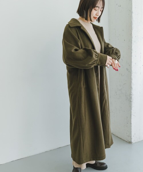 ITEMS URBANRESEARCH（アイテムズ アーバンリサーチ）の「スタンドカラーコート（ステンカラーコート・レディース・L.BEG/BLK/OLV・FREE）」の21枚目の写真