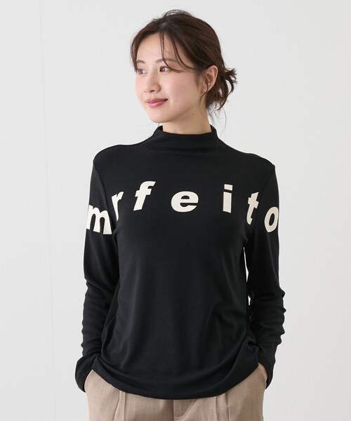 Jayro(ジャイロ)の「ロゴ入りボトルネックプルオーバー(Tシャツ/カットソー・レディース・ブラック/チャコール/グレー/ホワイト系/レッド・F)」の6枚目の写真