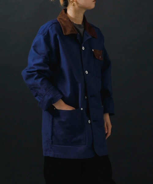 URBAN RESEARCH（アーバンリサーチ）の「NOMARHYTHM TEXTILE　French Work Coverall Jk（カバーオール・レディース・Blue・1）」の2枚目の写真