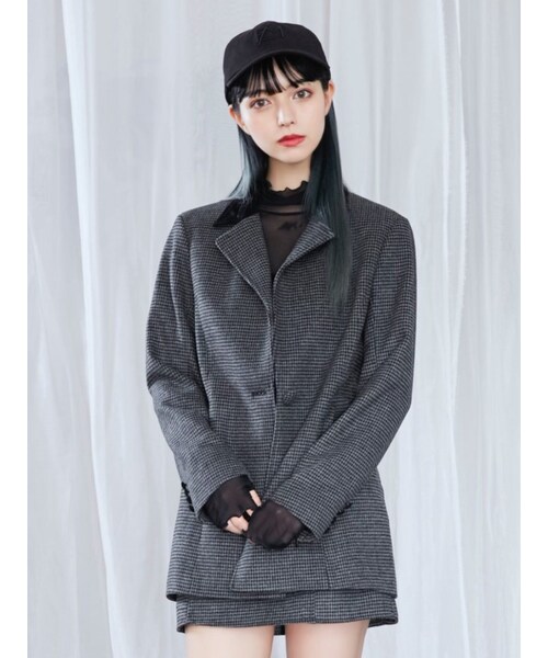 EATME（イートミー）の「ベルト付きテーラードジャケット（セットアップ可能）（テーラードジャケット・レディース・ブラック/ブラウン/グレー・F）」の5枚目の写真