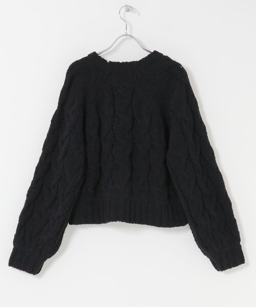 EKAL（エカル）の「ケーブルモールニットプルオーバー（ニット/セーター・レディース・L.ブルー/L.グレー/ブラック・One）」の15枚目の写真