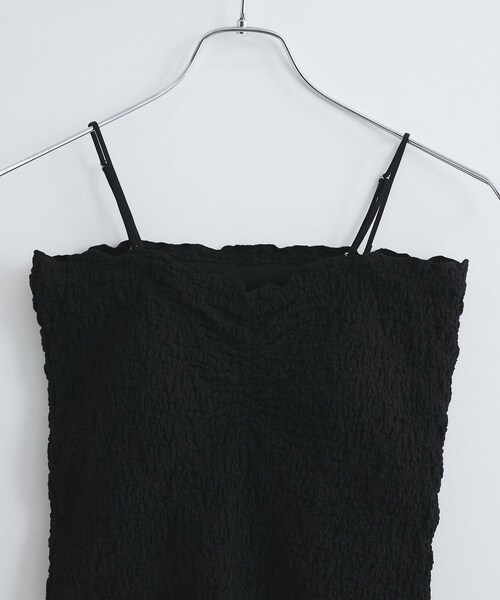 VIS(ビス)の「【洗える】シャーリングキャミソール(キャミソール・レディース・ブラック/ホワイト/ピンク系・F)」の8枚目の写真