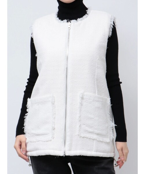 CALNAMUR（カルナムール）の「REVERSIBLE FUR VEST/リバーシブルファーベスト（ベスト・レディース・アイボリー/グレー/ブラック/グリーン・F）」の2枚目の写真