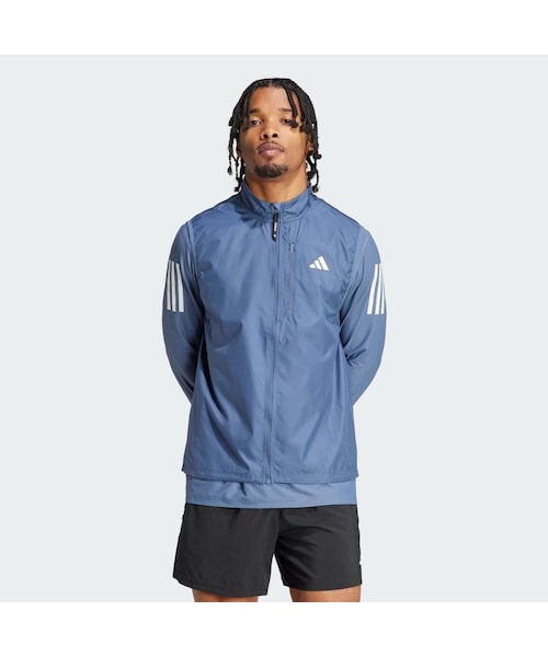 adidas（アディダス）の「オウン ザ ラン ベスト（ジャケット/アウター・メンズ・ブルー・J/S/J/M/J/L/J/XL/J/2XL/J/2XS/J/XS/J/3XL/XS/S/M/L/XL/2XL/3XL/4XL/5XL/6XL/MT/LT/XLT/2XLT/3XLT/4XLT/5XLT/6XLT/J/4XL/J/5XL）」の2枚目の写真