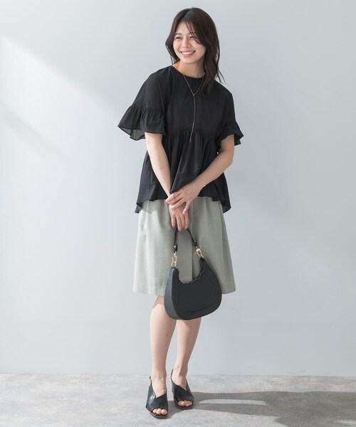 URBAN RESEARCH ROSSO（アーバンリサーチロッソ）の「F by ROSSO　コットンボイル切替ギャザーブラウス（シャツ/ブラウス・レディース・LAVENDER/MINT/L/BROWN/BLACK・FREE）」の12枚目の写真