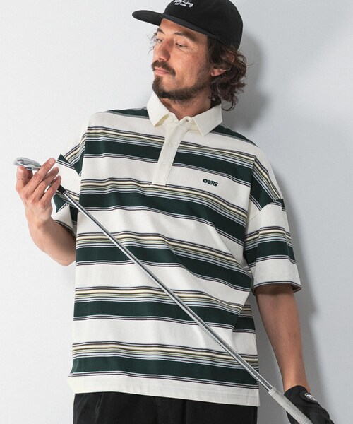 URBAN RESEARCH Sonny Label（アーバンリサーチサニーレーベル）の「OOPS　接触冷感ボーダーポロシャツ（ポロシャツ・メンズ・IVORY/NAVY・M/L/XL）」の5枚目の写真