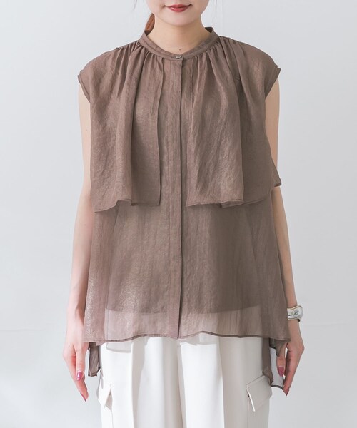 URBAN RESEARCH ROSSO（アーバンリサーチロッソ）の「グロッシーレイヤードブラウス（シャツ/ブラウス・レディース・CREAM/SAX/BRONZE・FREE）」の20枚目の写真
