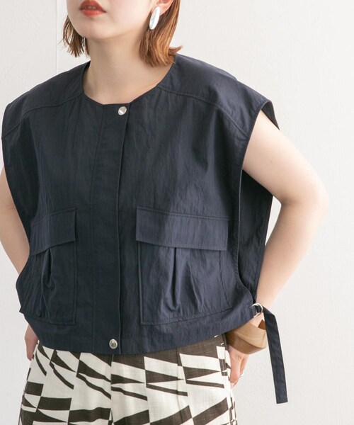 KBF(ケイビーエフ)の「BIGポケットベスト(テーラードジャケット・レディース・BORDEUAX/OFF/NAVY・one)」の20枚目の写真
