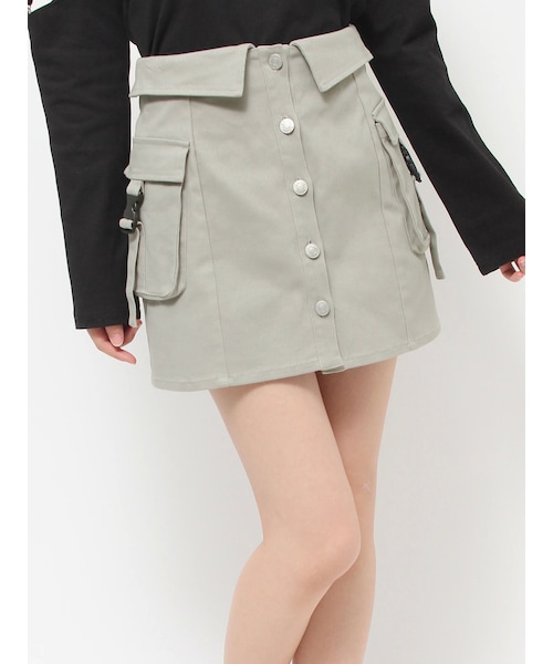 EATME（イートミー）の「フラップポケットカーゴスカート（スカート・レディース・ブラック/グリーン/ベージュ・S/M）」の9枚目の写真