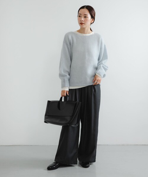 URBAN RESEARCH(アーバンリサーチ)の「ウールコットンロングスリーブカットソー(Tシャツ/カットソー・レディース・OFF WHITE/CHERRY RED/BLACK/BORDER・Free)」の7枚目の写真