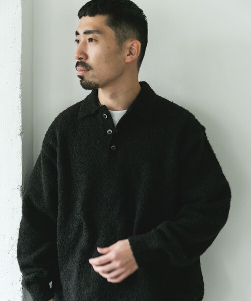 URBAN RESEARCH DOORS（アーバンリサーチドアーズ）の「ブークレ ニットポロシャツ（ニット/セーター・メンズ・BROWN/NAVY/BLACK・M/L）」の9枚目の写真