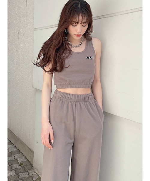 GYDA（ジェイダ）の「【セットアップ着用可】SUNGLASSES PATCHスウェットビスチェ（キャミソール・レディース・ベージュ/アイボリー/ブラック/グリーン・F）」の22枚目の写真