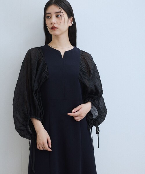 ADAM ET ROPE'（アダムエロペ）の「シアースリーブコンビドレス（ドレス・レディース・ブラック/ブラック系/ネイビー系・36/38）」の18枚目の写真