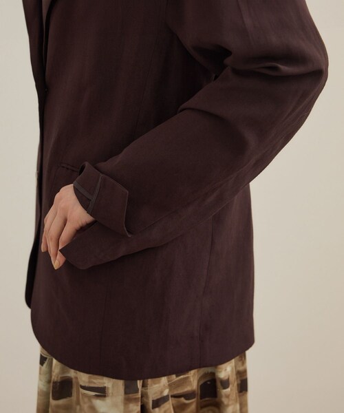 ROPE'（ロペ）の「レーヨンリネン ライトジャケット【セットアップパンツ・ワンピース対応】（テーラードジャケット・レディース・ブラウン/ネイビー・36/38）」の21枚目の写真