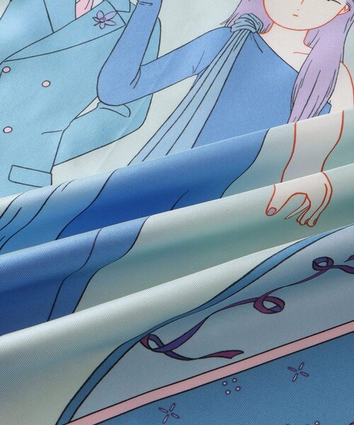 ROPE'(ロペ)の「【4 ARTIST for ROPE'】コラボ シルクスカーフ/Lサイズ(バンダナ/スカーフ・レディース・ダークグリーン/サックス/レッド/ピンク・F)」の15枚目の写真