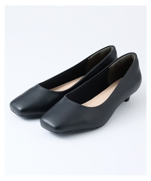 nissen（ニッセン）の「【ゆったり幅広】スクエアトゥローヒールパンプス（ワイズ４Ｅ）（パンプス・メンズ・黒(スムース)/グレー(スエード調)/黒(生地)/グレージュ(エナメル調)/モカベージュ(スエード調)・23.0cm/4E/23.5cm/4E/24.0cm/4E/24.5cm/4E/25.0cm/4E/25.5cm/4E/26.0cm/4E/26.5cm/4E/27.0cm/4E）」の6枚目の写真