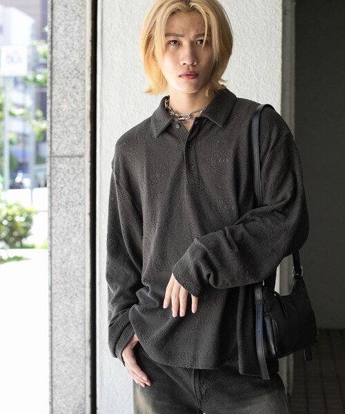 SENSE OF PLACE by URBAN RESEARCH（センスオブプレイスバイアーバンリサーチ）の「シアーペイズリーポロシャツ（ポロシャツ・メンズ・IVORY/CHARCOAL/BROWN・M/L）」の20枚目の写真